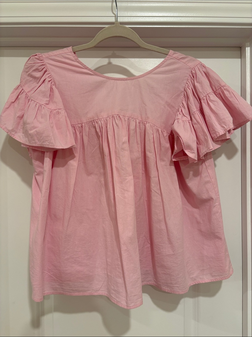 Pinch Pink Ruffle Sleeve Cotton Tunic Top
